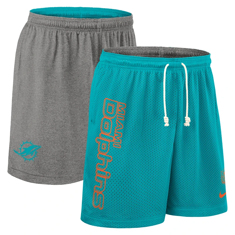 Short réversible Nike Aqua Miami Dolphins Sideline Dri-FIT pour homme