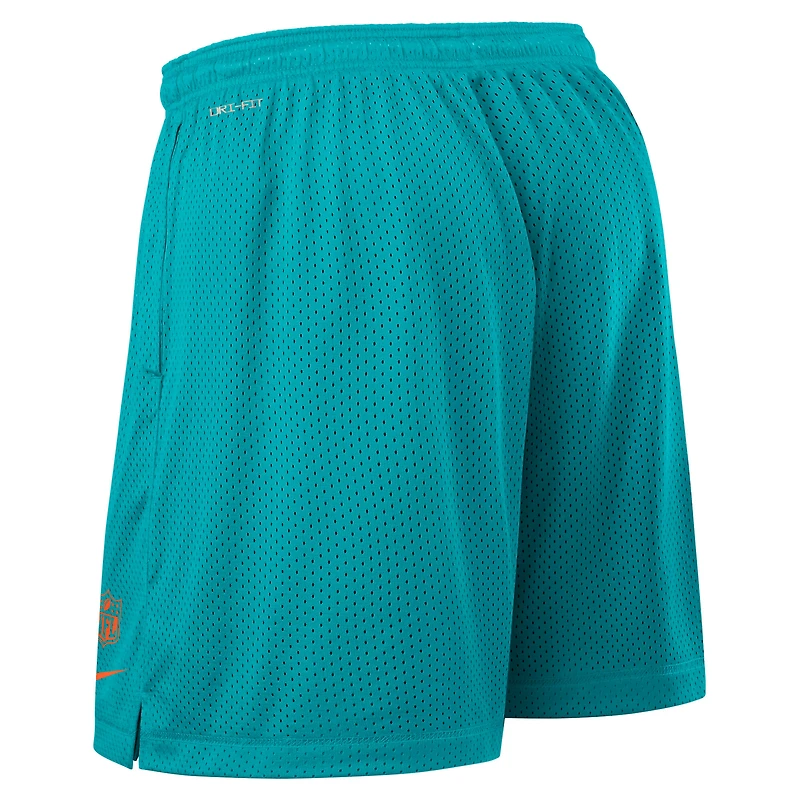 Men's Nike Aqua Miami Dolphins Sideline Reversible Dri-FIT Shorts