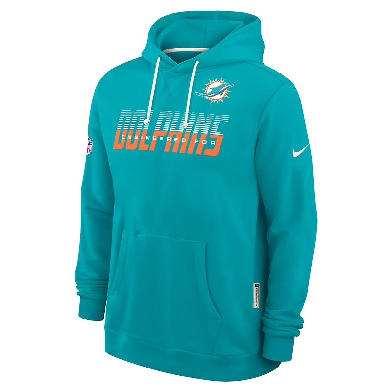 Men's Nike Aqua Miami Dolphins Sideline Standard Issue Dri-FIT Hoodie