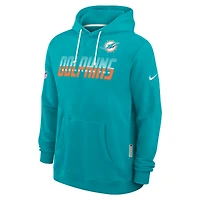 Men's Nike Aqua Miami Dolphins Sideline Standard Issue Dri-FIT Hoodie