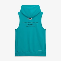 Men's Nike Aqua Miami Dolphins Sideline Standard Issue Dri-FIT Sleeveless Hoodie