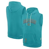 Sweat à capuche sans manches Nike Aqua Miami Dolphins Sideline Standard Issue Dri-FIT pour homme