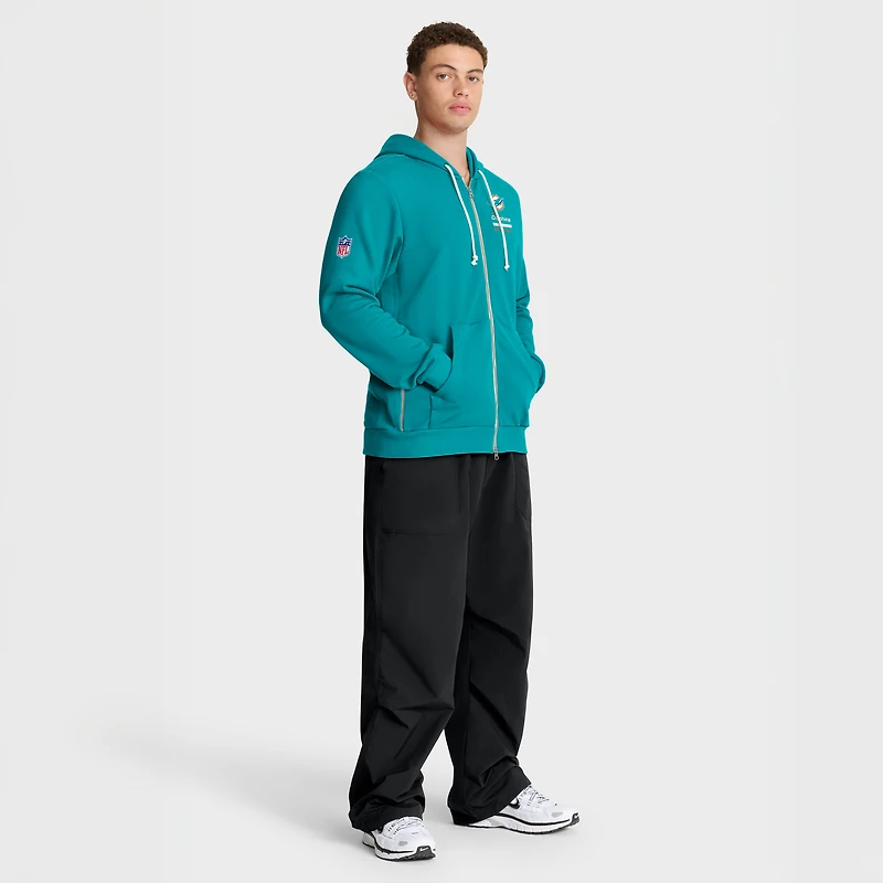 Sweat à capuche Nike Aqua Miami Dolphins Sideline Standard Issue Utility Player Dri-FIT entièrement zippé pour homme
