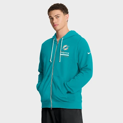 Sweat à capuche Nike Aqua Miami Dolphins Sideline Standard Issue Utility Player Dri-FIT entièrement zippé pour homme