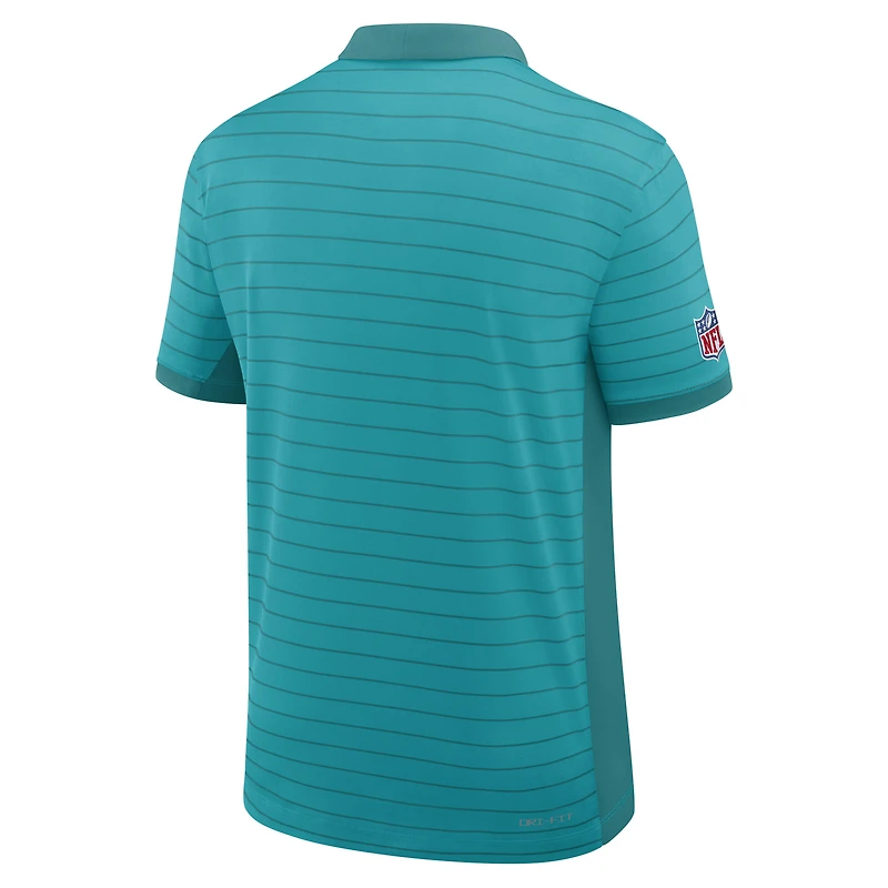 Men's Nike White Miami Dolphins Sideline Victory Stripe Dri-FIT Polo