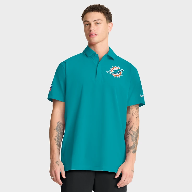 Polo tissé Nike Aqua Miami Dolphins Sideline Dri-FIT pour homme