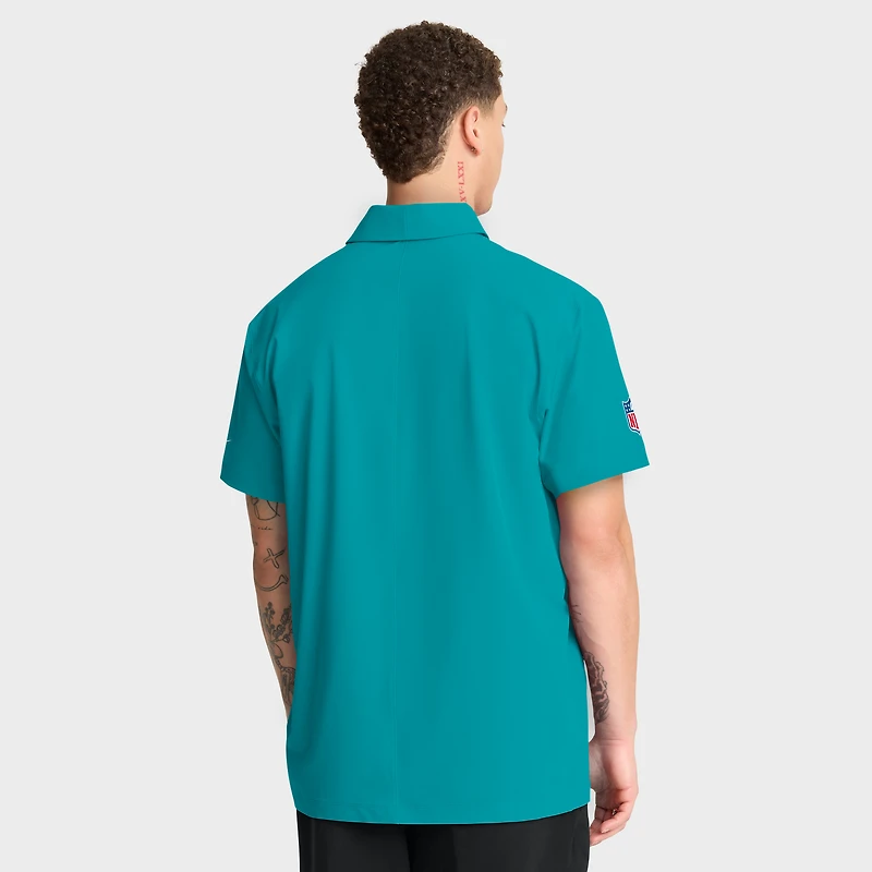 Men's Nike Aqua Miami Dolphins Sideline Woven Dri-FIT Polo