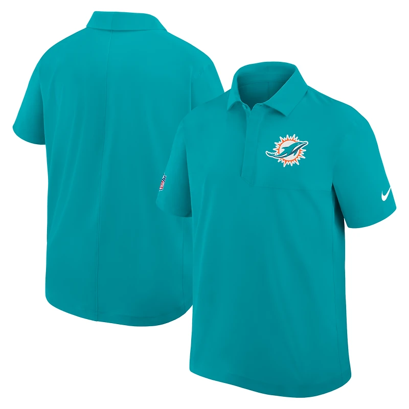 Men's Nike Aqua Miami Dolphins Sideline Woven Dri-FIT Polo