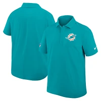 Men's Nike Aqua Miami Dolphins Sideline Woven Dri-FIT Polo