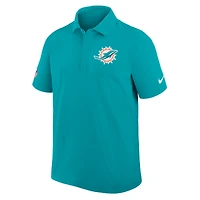 Men's Nike Aqua Miami Dolphins Sideline Woven Dri-FIT Polo