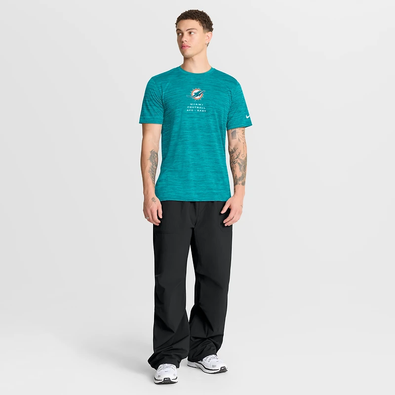 T-shirt Nike Aqua Miami Dolphins Velocity Ball Carrier Dri-FIT pour homme