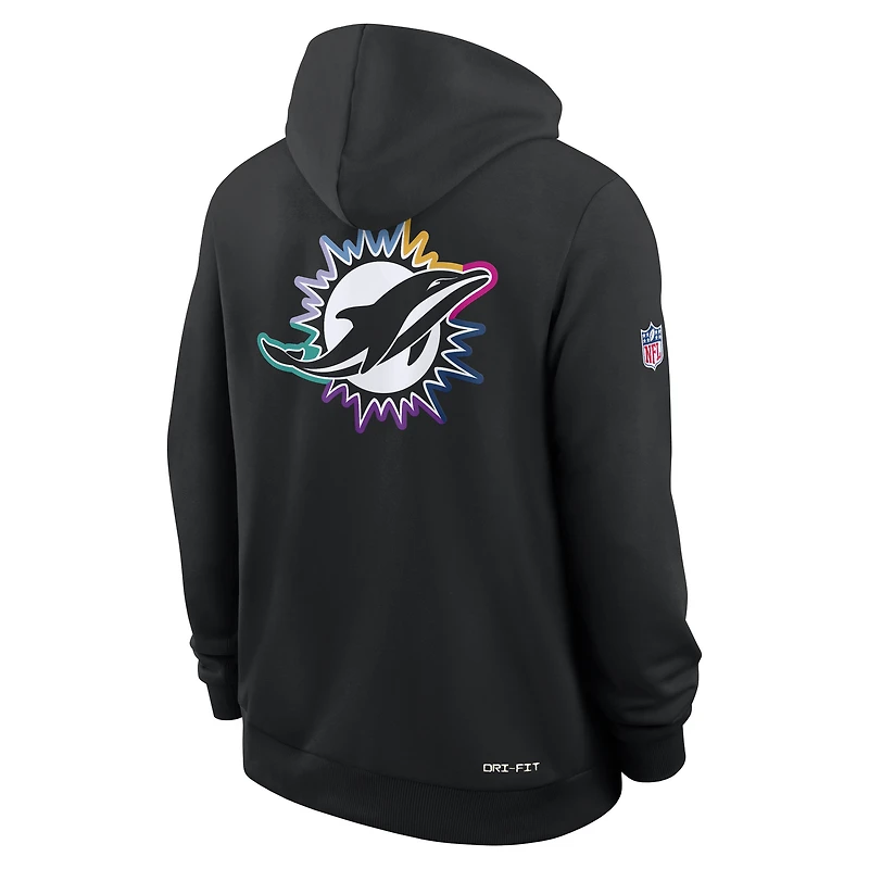 Men's Nike Black Miami Dolphins 2025 NFL Crucial Catch Sideline Standard Issue Dri-FIT Hoodie
