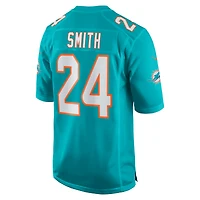 Maillot de match Nike Cam Smith Aqua Miami Dolphins pour homme