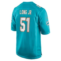 Men's Nike David Long Jr. Aqua Miami Dolphins Game Jersey