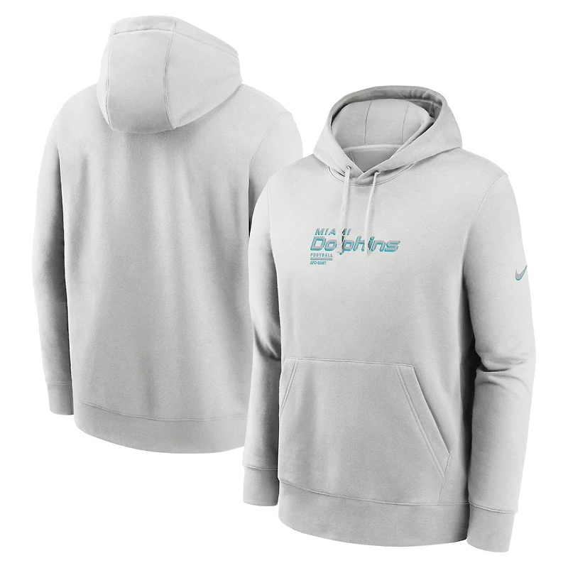 Sweat à capuche Nike gris Miami Dolphins Edge Pack French Terry Club pour homme