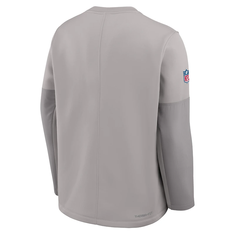 Men's Nike Gray Miami Dolphins Sideline Coach Therma-FIT Long Sleeve T-Shirt