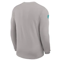 Men's Nike Gray Miami Dolphins Sideline Coach UV Dri-FIT Long Sleeve Shirt