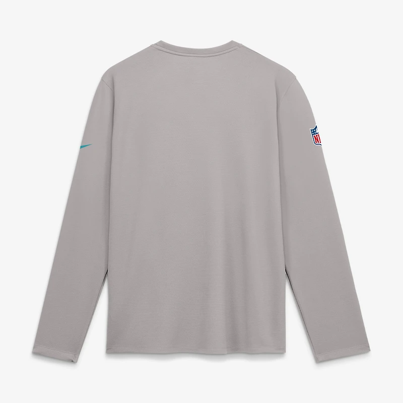 Men's Nike  Gray Miami Dolphins Sideline Coaches UV Dri-FIT Long Sleeve Shirt