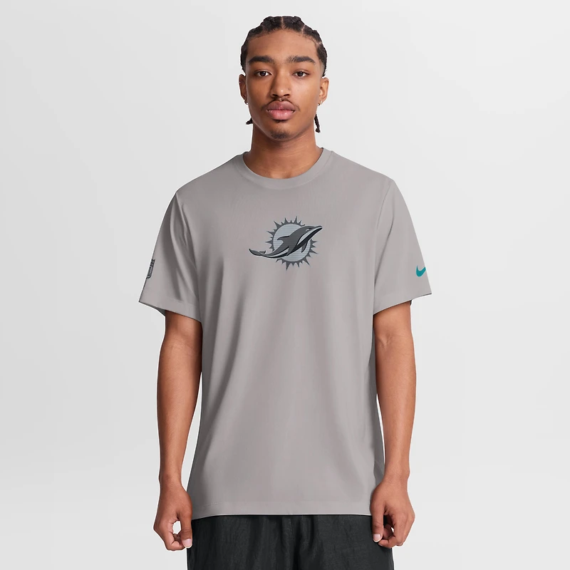 Men's Nike Gray Miami Dolphins Sideline Lead The Charge Legend Dri-FIT T-Shirt
