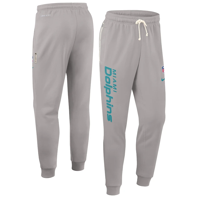 Pantalon fuselé Nike gris Miami Dolphins Sideline Standard Issue Ground Game Dri-FIT pour homme
