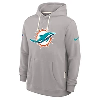 Men's Nike Gray Miami Dolphins Sideline Standard Issue Initial Home Dri-FIT Hoodie