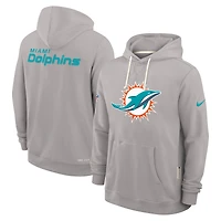 Men's Nike Gray Miami Dolphins Sideline Standard Issue Initial Home Dri-FIT Hoodie