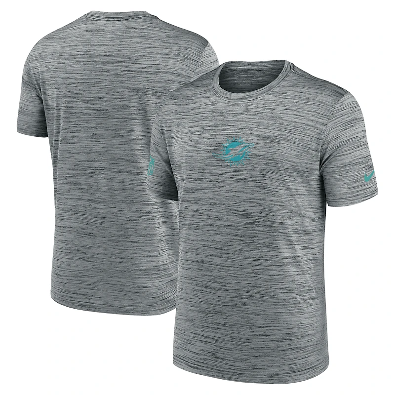 T-shirt Nike gris Miami Dolphins Sideline Velocity Dri-FIT pour homme