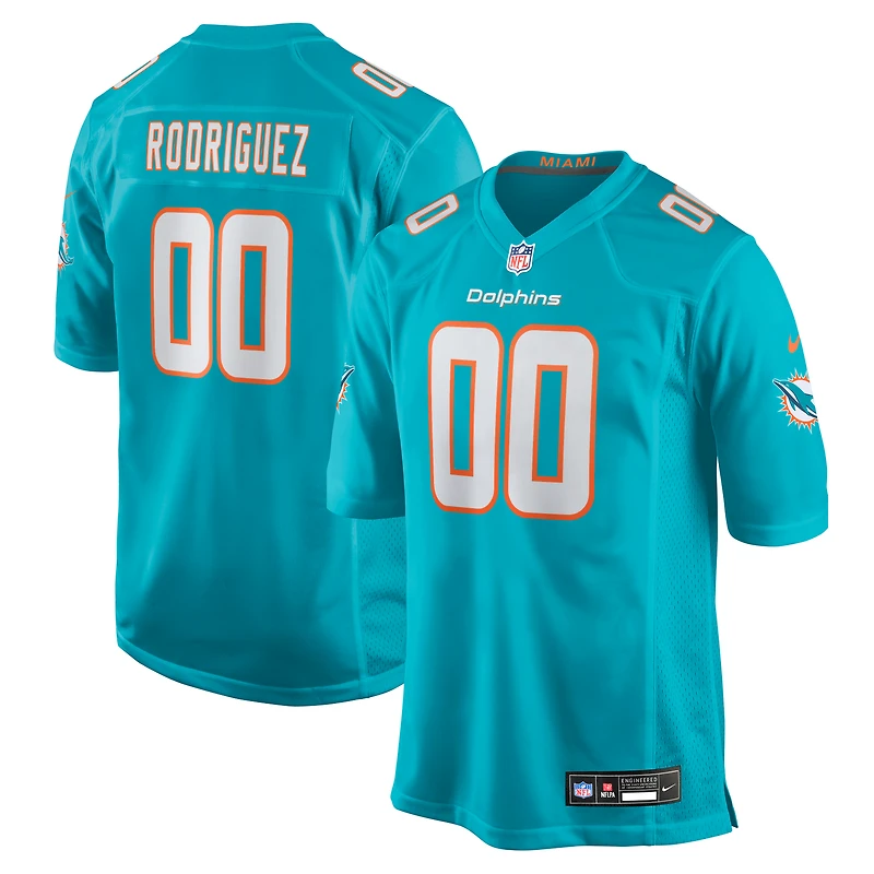 Maillot de match Nike Jacob Rodriguez Aqua Miami Dolphins pour homme