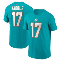 T-shirt avec nom et numéro de joueur Nike Jaylen Waddle Aqua Miami Dolphins pour homme