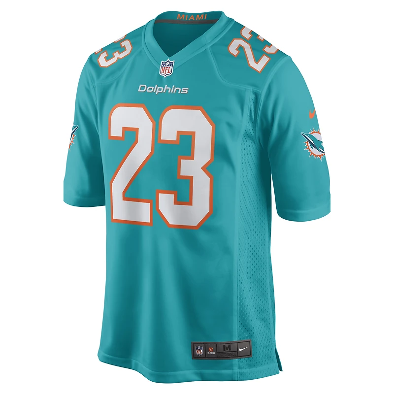 Maillot de joueur Nike Jeff Wilson Jr. Aqua Miami Dolphins pour homme