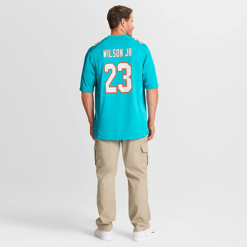 Men's Nike Jeff Wilson Jr. Aqua Miami Dolphins Game Player Jersey