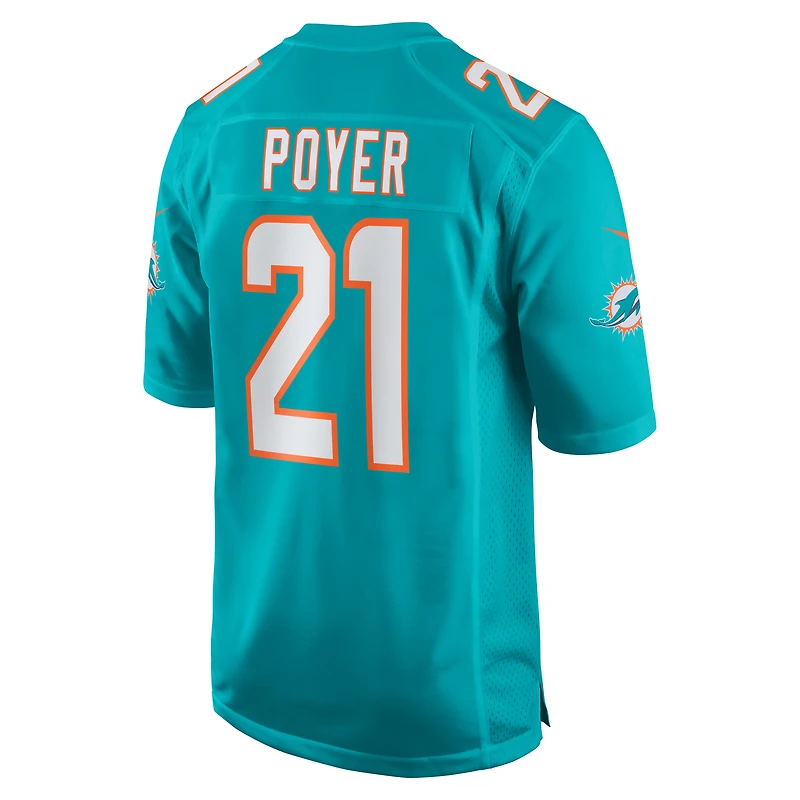 Maillot de match Nike Jordan Poyer Aqua Miami Dolphins pour homme