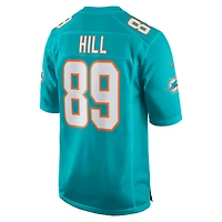 Maillot de match Nike Julian Hill Aqua Miami Dolphins pour homme