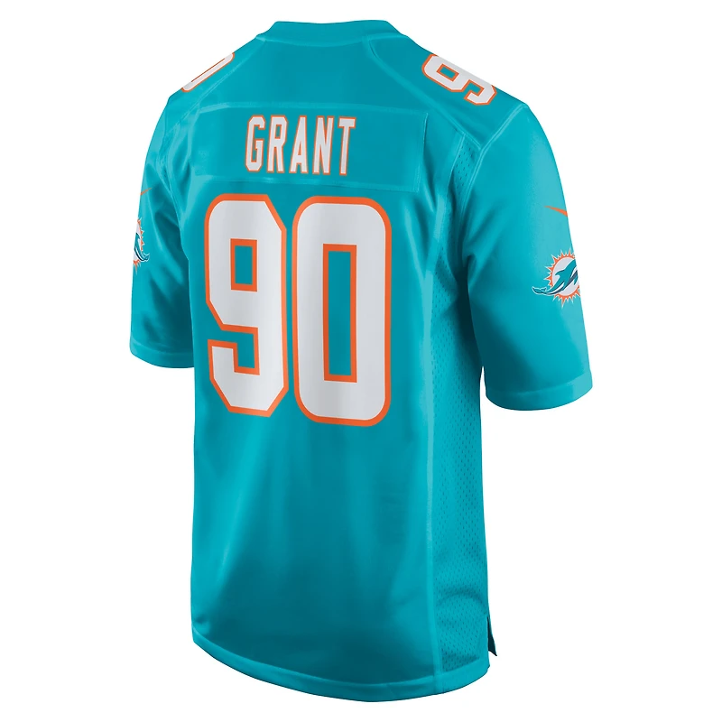 Men's Nike Kenneth Grant Aqua Miami Dolphins 2025 NFL Draft First Round Pick  Game Jersey