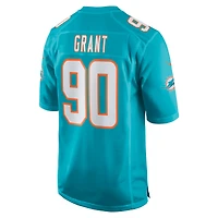 Men's Nike Kenneth Grant Aqua Miami Dolphins 2025 NFL Draft First Round Pick  Game Jersey