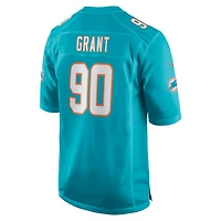 Maillot de match Nike Kenneth Grant Aqua Miami Dolphins pour homme
