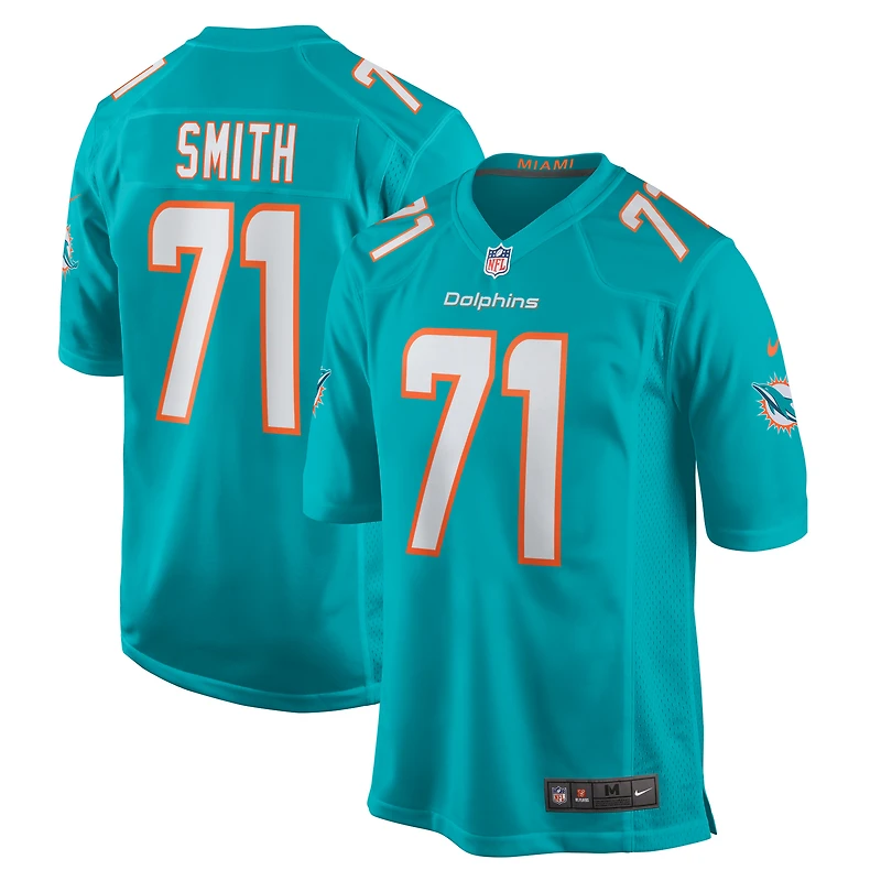 Men's Nike Kion Smith Aqua Miami Dolphins Game Jersey