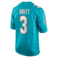 Maillot Nike K.J. Britt Aqua pour homme des Dolphins de Miami