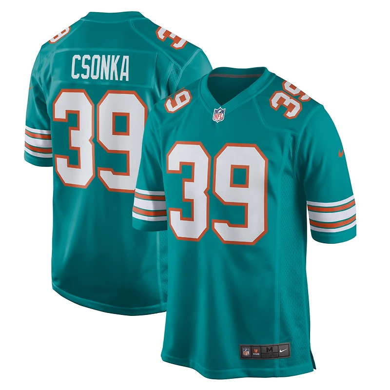 Maillot de joueur retraité Nike Larry Csonka Aqua Miami Dolphins pour hommes
