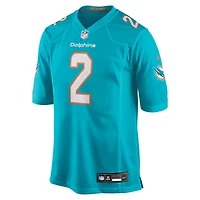 Men's Nike Malik Willis Aqua Miami Dolphins Game Jersey