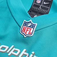 Men's Nike Number 1 Groom Aqua Miami Dolphins Game Jersey