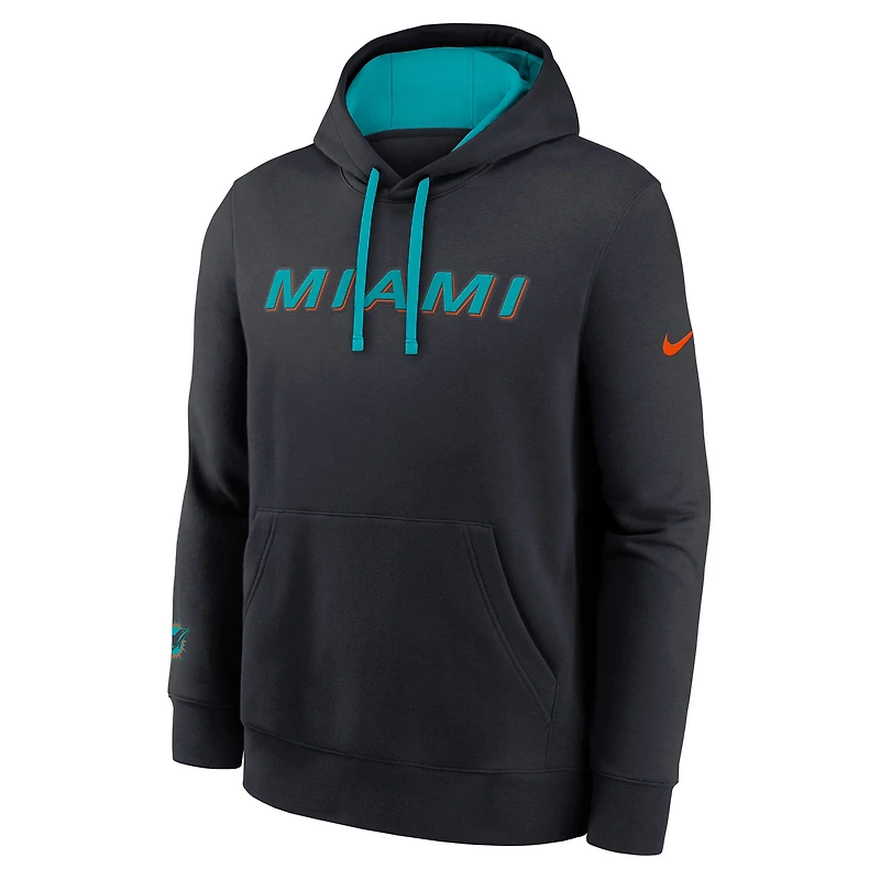 Men's Nike Pitch Blue Miami Dolphins 2025 Rivalries Collection Club Hoodie