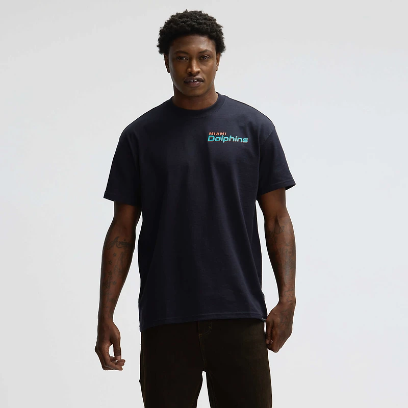 Men's Nike Pitch Blue Miami Dolphins 2025 Rivalries Collection Essential Max90 T-Shirt