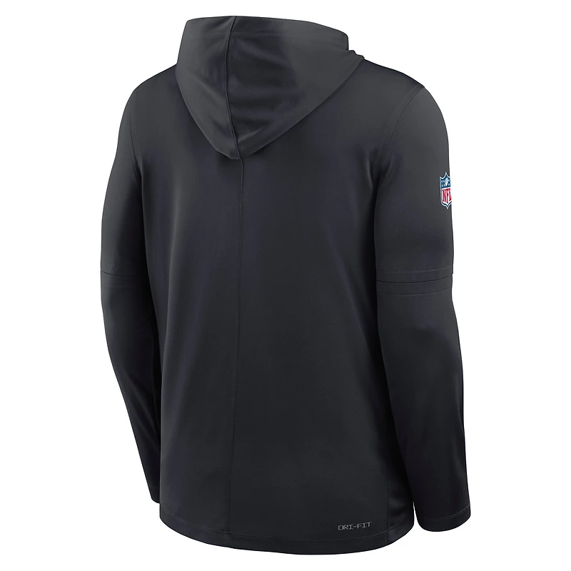 T-shirt à capuche et manches longues Nike Pitch Blue Miami Dolphins 2025 Rivalries Collection Sideline Dri-FIT pour homme
