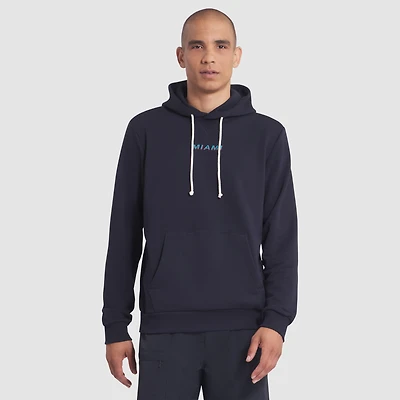 Sweat à capuche Nike Pitch Blue Miami Dolphins 2025 Rivalries Collection Standard Issue Sideline Dri-FIT pour homme