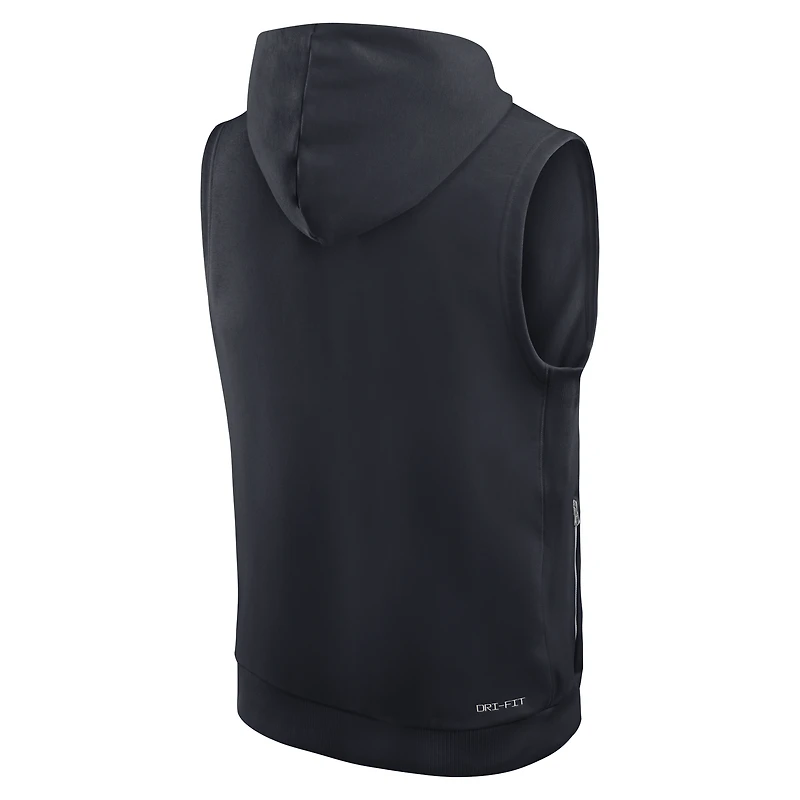 Men's Nike Pitch Blue Miami Dolphins 2025 Rivalries Collection Standard Issue Sideline Dri-FIT Sleeveless Hoodie