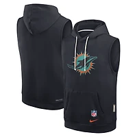 Men's Nike Pitch Blue Miami Dolphins 2025 Rivalries Collection Standard Issue Sideline Dri-FIT Sleeveless Hoodie