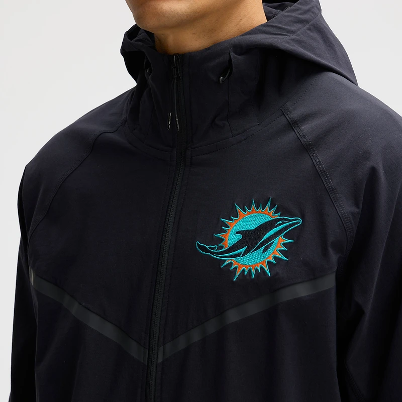 Men's Nike Pitch Blue Miami Dolphins 2025 Rivalries Collection Tech Raglan Full-Zip Jacket