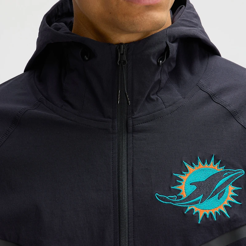 Men's Nike Pitch Blue Miami Dolphins 2025 Rivalries Collection Tech Raglan Full-Zip Jacket
