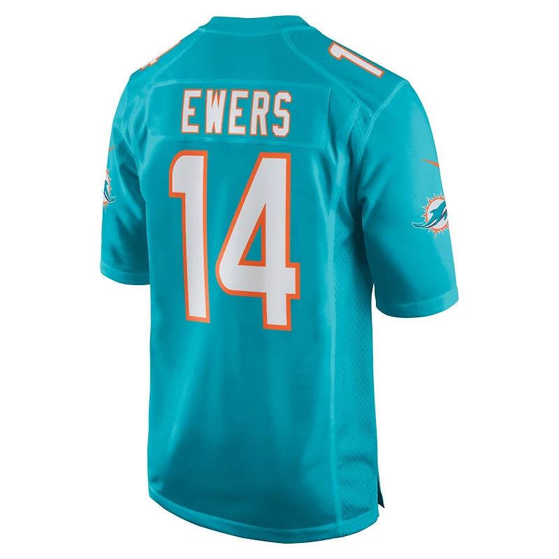 Maillot de match Nike Quinn Ewers Aqua des Dolphins Miami pour homme